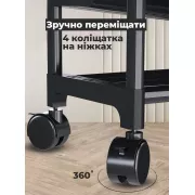 Стойка-вешалка на колесах для вещей и обуви 3 яруса (YH9918-3) черная