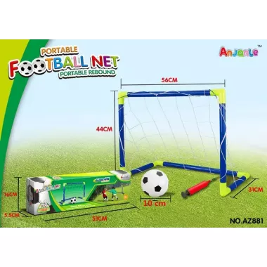 Игровой набор Мини Футбол Складные ФУТБОЛЬНЫЕ ВОРОТА 56см Anjanle Футбольный набор с насосом и мячом