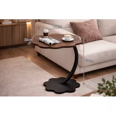 Прикроватный кофейный столик Flower 40х30х60 см Темное-Дерево