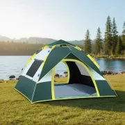 Автоматичний 4-місний намет з навісом 210х200х135 / Намет туристичний, кемпінговий, трисезонний