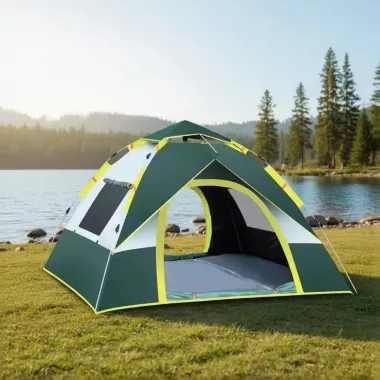 Автоматическая 4х местная палатка с навесом 210х200х135 / Палатка туристическая , кемпинговая , трехсезонная Автоматическая 4х местная палатка с навесом 210х200х135 / Палатка туристическая , кемпинговая , трехсезонная