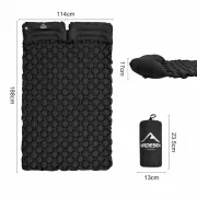 Матрас коврик надувной NMN-208 туристический с подушкой с чехлом 190 х 120 х 5 см Чёрный