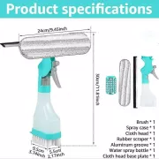 Многофункциональная щетка для стекла / Щетка-распылитель 4 в 1 для душевых дверей, зеркал, окон и ванной комнаты