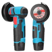 Профессиональная аккумуляторная болгарка Meterk 500W 12V, Угловая шлифовальная машина 76 мм на аккумуляторе, шлифмашина 19500 об/мин в кейсе Синяя