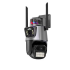 Уличная охранная поворотная 4G камера Dual Lens Zoom 8MP сирена, зум