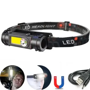 Маленький налобный фонарь Police GL-211-ХРЕ-COB от USB с магнитом, встроенный аккумулятор Маленький налобный фонарь Police GL-211-ХРЕ-COB от USB с магнитом, встроенный аккумулятор