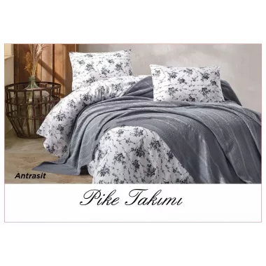 Постільна білизна з вафельним покривалом La Villa Mavi Синій