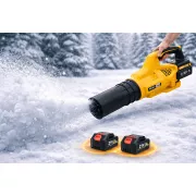 Повітродувка жовта велика акумуляторна QIF-11F для збирання листя та снігу + 2 акумулятори
