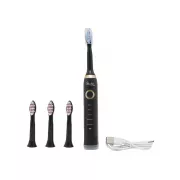 Черная Электрическая зубная щетка Shuke SK-601 аккумуляторная ультразвуковая щетка для зубов 3 насадки