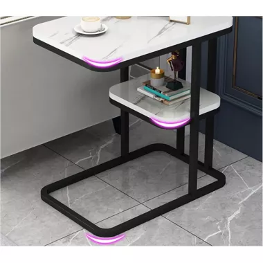 Интерьерный прикроватный столик с мраморной столешницей DASH-5496 50х30х58см