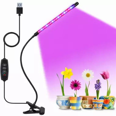 Светодиодная фитолампа Grow Light для выращивания растений, рассады Полный спектр 1 голова Светодиодная фитолампа Grow Light для выращивания растений, рассады Полный спектр 1 голова