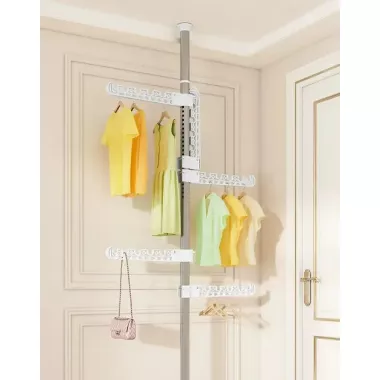 Вертикальна телескопічна вішалка - сушарка для одягу від підлоги до стелі 4 вішалки