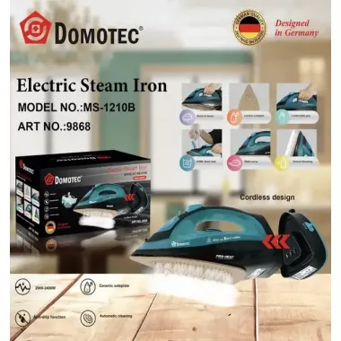 Беспроводной утюг Domotec MS-1210B с отпаривателем 2400 Вт