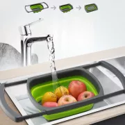 Складной дуршлаг Benson BN-091 силиконовый друшлаг для мытья овощей и фруктов Бенсон друшлак Бэнсон