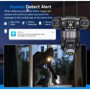 Уличная поворотная 4G IP камера видеонаблюдения EVKVO SC28 V380 Pro | 3 Линзы | 16MP