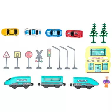 Игровой набор Железная дорога с электропоездом 92 детали