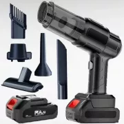 Пылесос автомобильный мощный беспроводной аккумуляторный, 4 насадки, 1 АКБ