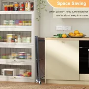 Стелаж триярусний універсальний з нержавіючої сталі/ Розкладний органайзер-стелаж 66x34x88 см