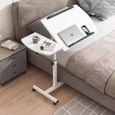 Стол для ноутбука на колесиках с регулировкой высоты 60*40*59-89см Белый