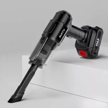 Пылесос автомобильный мощный беспроводной аккумуляторный, 4 насадки, 1 АКБ