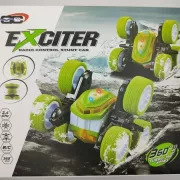 Машинка-перевертыш на радиоуправлении Stunt car exciter Зеленая