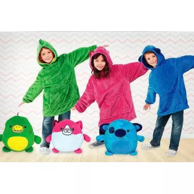 Блакитний Дитяча іграшка-толстовка плед трансформер з капюшоном та рукавами 3 в 1 Huggle Pets Hoodie
