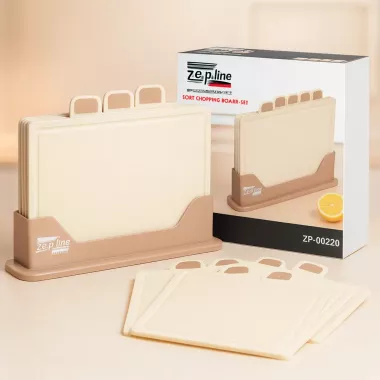 Кухонний набір дощок Zepline ZP-00220 5 предметів, з підставкою бежевий