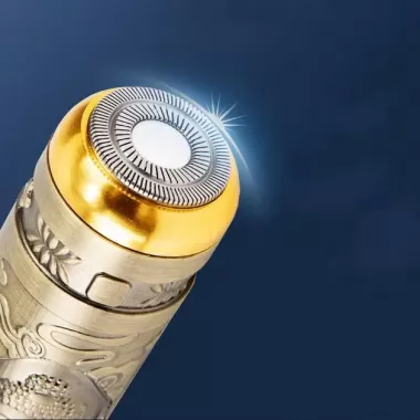 Акумуляторна міні бритва металева дорожня USB електробритва бездротова роторна Mini Shaver Alstow NS-701