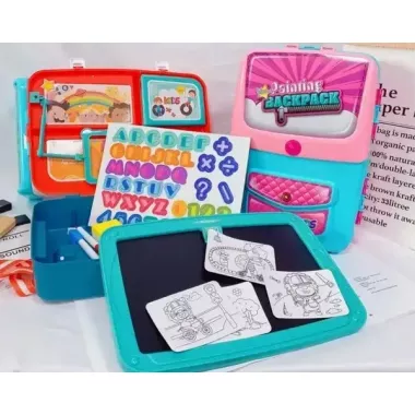 Обучающий набор для рисования в чемоданчике Backpack Packing 3in1  голубой