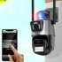 Уличная охранная поворотная 4G камера Dual Lens Zoom 8MP сирена, зум