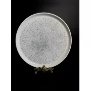 Обеденная керамическая тарелка с фактурным узором и углублением 28,5 см