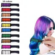 Набор мела для волос 10 шт Hair chalk Разноцветные красители расческа для детей и взрослых