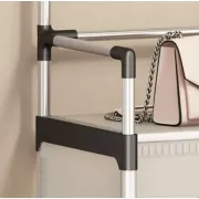 NEW Залізна вішалка для одягу + підставка для взуття, 2 в одному, 4 полиці Бежева