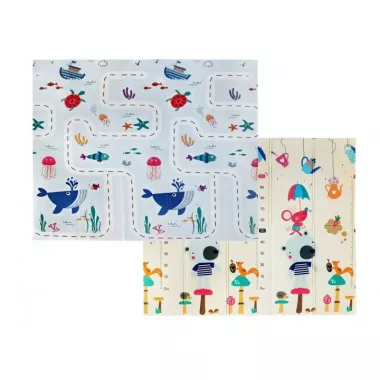 Детский развивающий двусторонний термо коврик в сумке