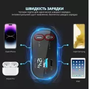 Автомобильное зарядное устройство с быстрой зарядкой 4в1 Lightning / Type-C / USB