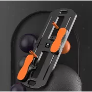 Тренажер напольныйдля пилатеса MM3000 для пресса и ног, с резинками Чёрный