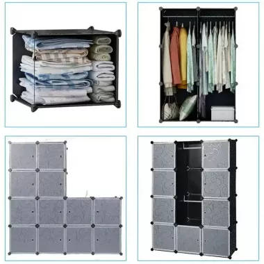 Пластикова складана шафа Storage Cube Cabinet 12 секцій