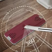 Швабра з відром 11л з автоматичним віджиманням + 2 насадки / Комплект для прибирання швабра ледар і відро Бордо