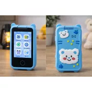 Синий Телефон Интерактивный Смартфон с сенсорным экраном Детская игрушка с играми камерой приложениями