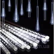 Гірлянда бурульки прозорий шнур 8 шт, 50 см, білі