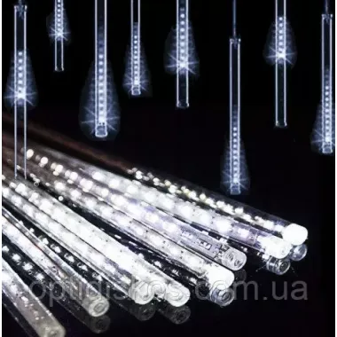 Гірлянда бурульки прозорий шнур 8 шт, 50 см, білі