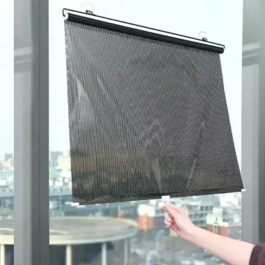 Рулонная солнцезащитная шторка на пластиковые окна 40*125 см, Черная