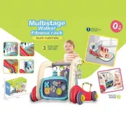 Детские ходунки 3в1 с музыкальным бизибордом, пианино с подсветкой и развивающим ковриком