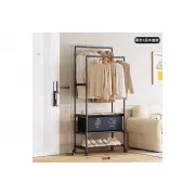 Стойка-вешалка на колесах для вещей и обуви 3 яруса (YH9918-3) черная