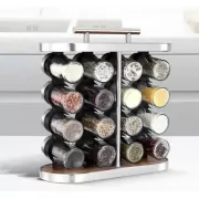 Карусель для специй набор для специй 16 емкостей Stainless steel and wood / органайзер для хранения специй