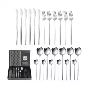 Набор столовых приборов Kitchen Ware 24 шт из нержавеющей стали на 6 персон Silver
