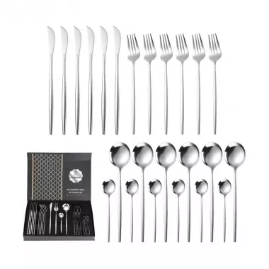 Набор столовых приборов Kitchen Ware 24 шт из нержавеющей стали на 6 персон Silver Набор столовых приборов Kitchen Ware 24 шт из нержавеющей стали на 6 персон Silver