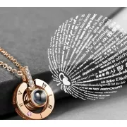 New Кулон подвеска с проекцией I love you Я тебя люблю на 100 языках мира в форме сердца