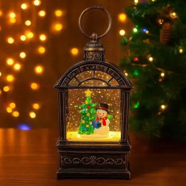 Ночник новогодний музыкальный Снеговик и ёлка