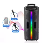 Портативная беспроводная Bluetooth колонка-караоке TTD-2806 RGB-подсветка, микрофон, пульт ДУ